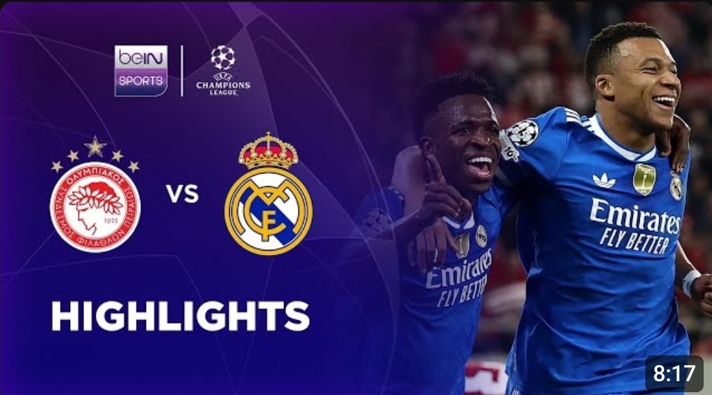 ไฮไลท์ True Vision : โอลิมเปียกอส 3-4 เรอัล มาดริด