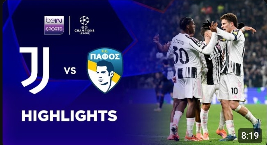 ไฮไลท์ ยูฟ่า แชมเปี้ยนส์ ลีก : ยูเวนตุส 2-0 ปาฟอส