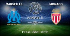 วิเคราะห์บอล โอลิมปิก มาร์กเซย VS โมนาโก
