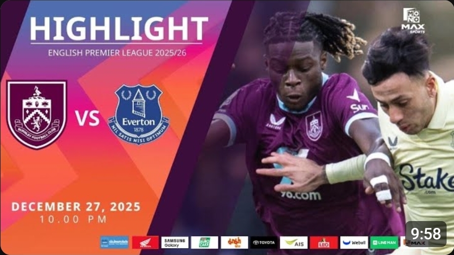 ไฮไลท์ MoNo Max : เบิร์นลี่ย์ 0-0 เอฟเวอร์ตัน