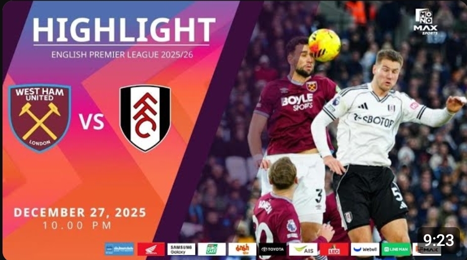 ไฮไลท์ MoNo Max : เวสต์แฮม 0-1 ฟูแล่ม