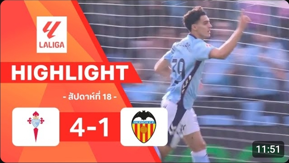 ไฮไลท์ True Vision : เซลต้า บีโก้ 4-1 บาเลนเซีย